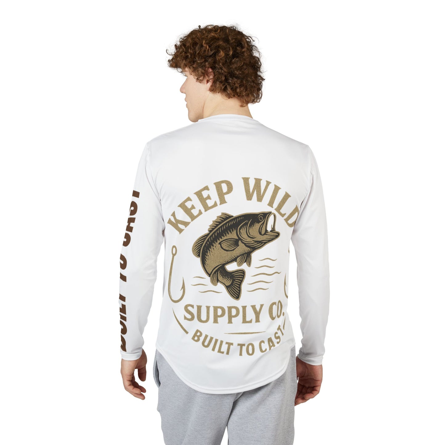 Men's UV Protection Fishing Shirt "Built To Cast" - Keep Wild, Outdoor Apparel, Long Sleeve T-Shirt, Summer Essential, Sustainable Fishing Gear